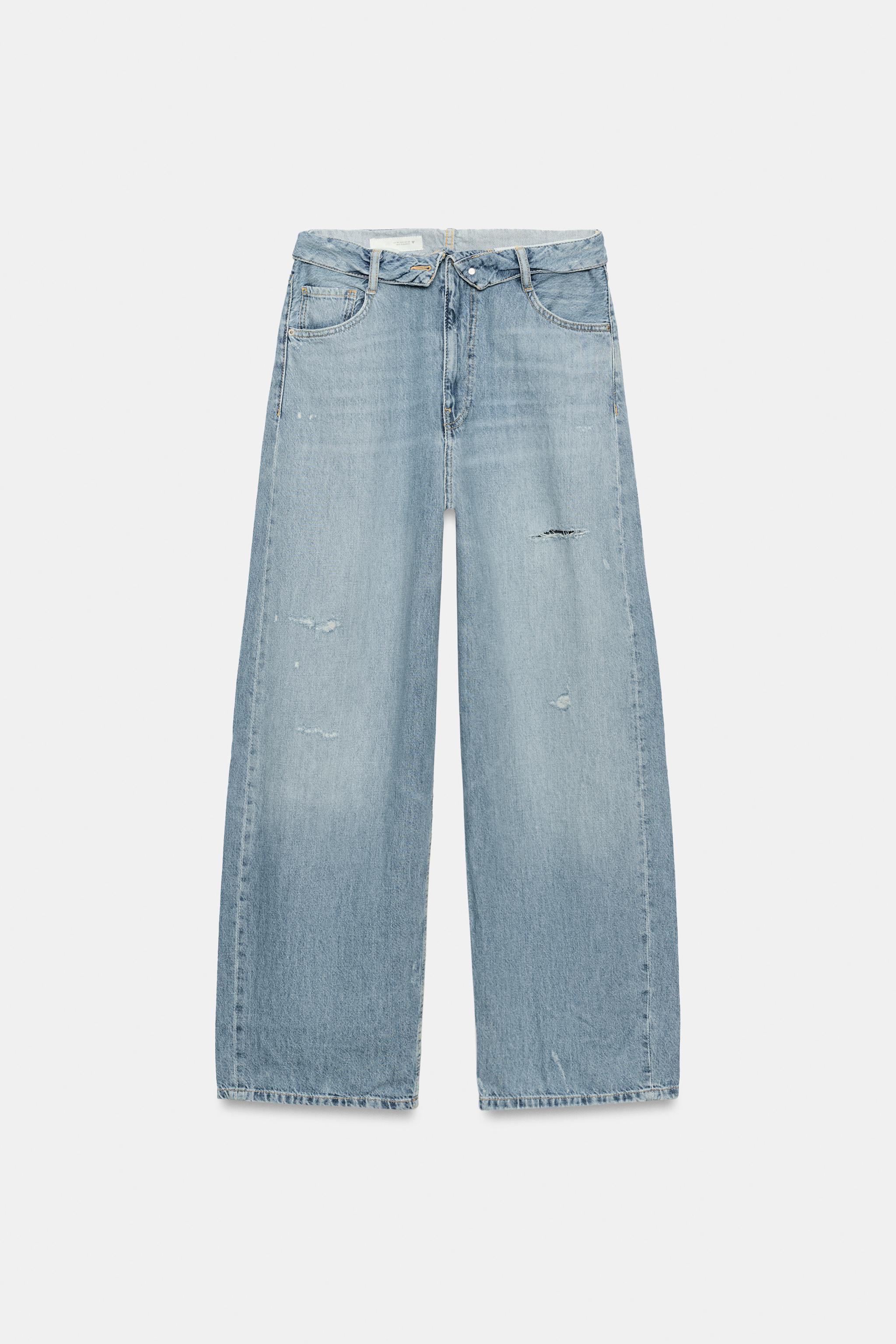 JEAN À CEINTURE PLIÉE TRF TAILLE MOYENNE